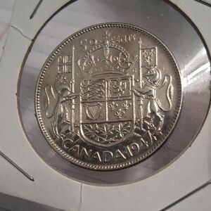 1947 STRAIGHT 7 CANADIAN FIFTY CENT PIECE